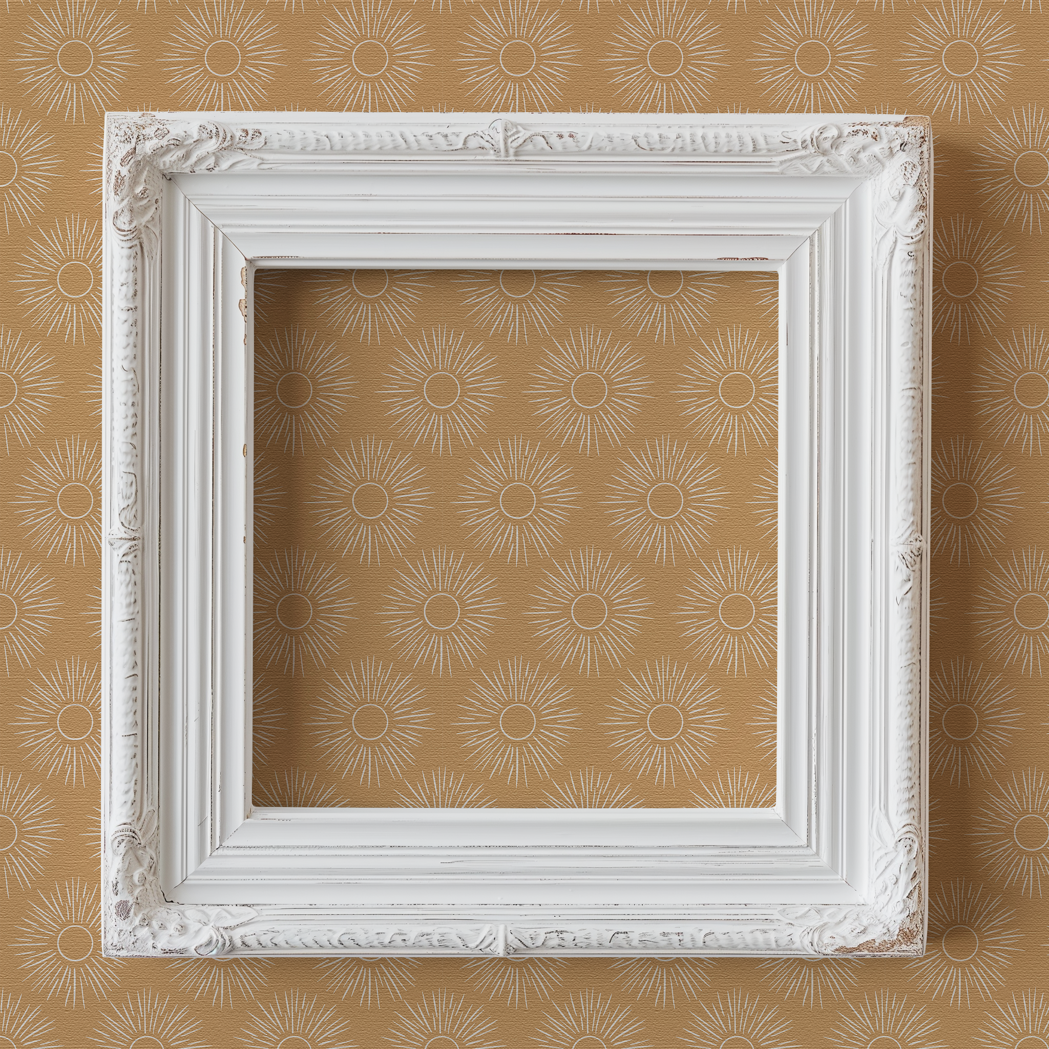 Radiant Sunshine peel and stick wallpaper sample room mockup